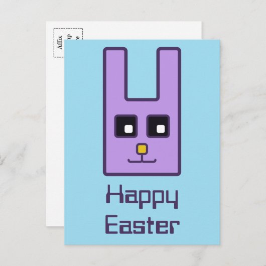 Square Easter Bunny Briefkaart (Voorkant / Achterkant)
