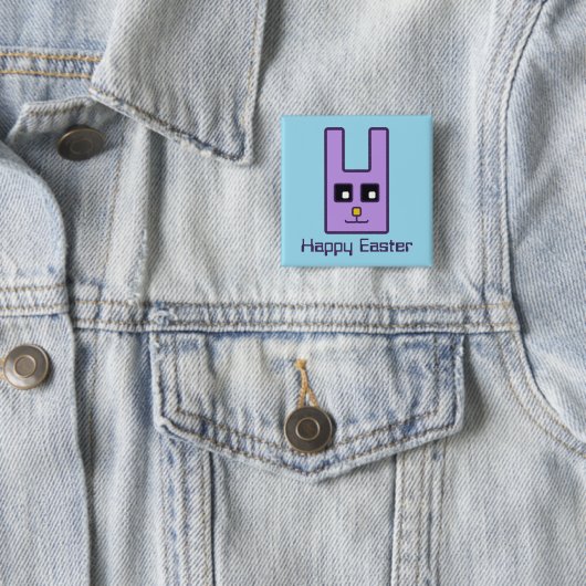 Square Easter Bunny Button (In situ)