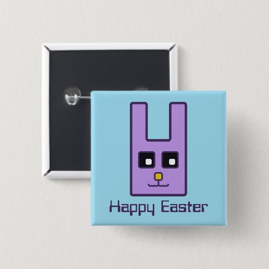 Square Easter Bunny Button (Voorkant /achterkant)