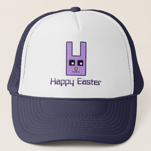 Square Easter Bunny Trucker Hat Pet (Voorkant)