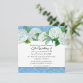 Square Elegant Damask Hydrangea Bloemenbruiloft Kaart (Staand voorkant)