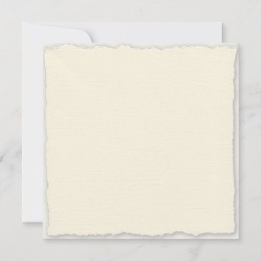 Square Faux Deckle Wedding Sjabloon Kaart (Voorkant)