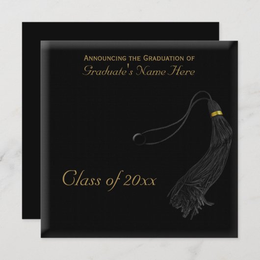 Square Faux Mortarboard Afstuderen Kaart (Voorkant / Achterkant)