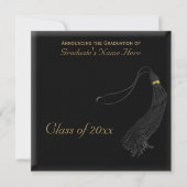 Square Faux Mortarboard Afstuderen Kaart (Voorkant)