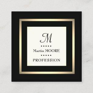 Square framed elegant classant luxe monogram vierkante visitekaartje