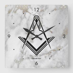 Square Freemason Wall Clock   Uniek Masonic Gifts Vierkante Klok