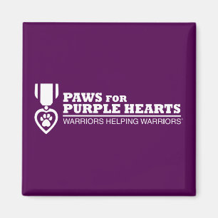 Square Fridge Magnet Button - Paarse witte Logo Magneet