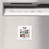 Square Fridge Magnet Magneet (Insitu (Vaatwasser))