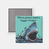 "Square fridge magnet met Great white shark Magneet (Voorkant / Achterkant)
