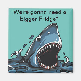 "Square fridge magnet met Great white shark Magneet