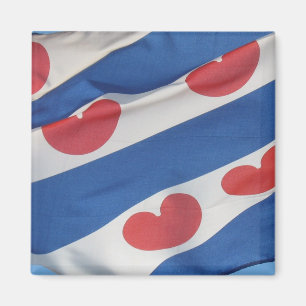 Square Frisian Flag (Fryslan) Fridge Magnet Magneet