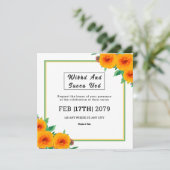 Square Gatefold Weddign Kaart Design (Staand voorkant)