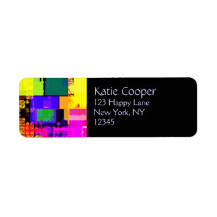 Square Geometric Multicolored Patter Etiket