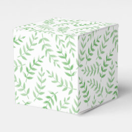 Square gift box - Leaves - green Bedankdoosjes