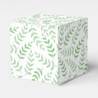 Square gift box - Leaves - green Bedankdoosjes