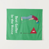 Square Golfer Putting Wandkleed (Voorkant (horizontaal))