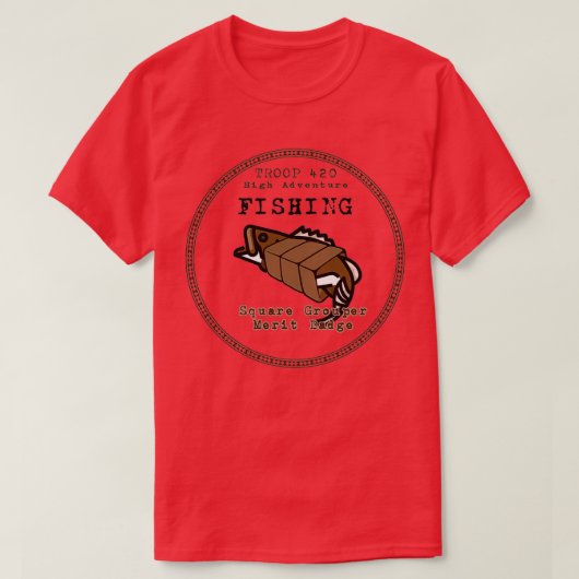 Square Grouper Merit Badge T-shirt (Design voorkant)