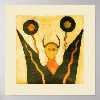 Square Hand Drum Native American Ceremonial Poster