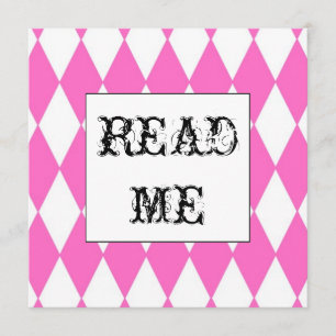 Square Harlequin Alice uitnodiging