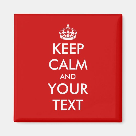 Square Houd rustig magneet |  SJABLOON (Voorkant)