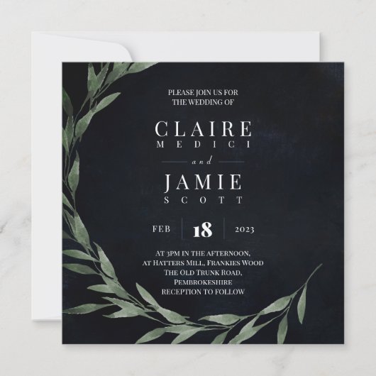 SQUARE INVITE Classic MIDNIGHT Feestdagenkaart (Voorkant)