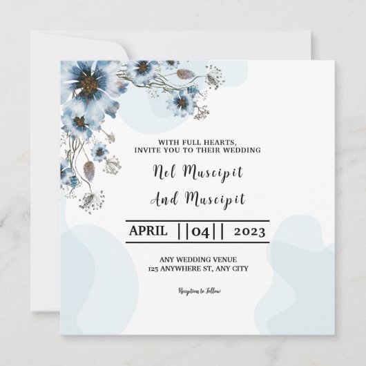 Square Kaart Wedding Invitation Kaart Design (Voorkant)