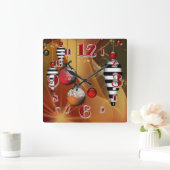 Square kerst Bauble-klok Vierkante Klok (Huis)