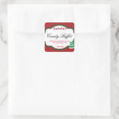 Square kerstboombuffet Snoep Sticker (Tas)