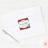 Square kerstboombuffet Snoep Sticker (Envelop)