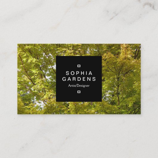 Square Label 01a - Trees in herfst (Voorkant)