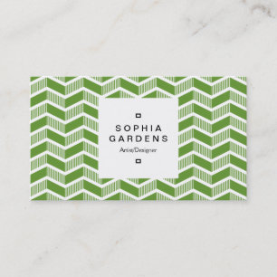 Square Label 03a - Shaded Chevrons - Avocado Green