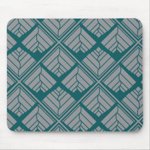 Square Leaf herhaalde Blauwgroen grijs Muismat
