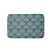 Square Leaf Pattern Blauwgroen Neutraal Badmat (Voorkant)