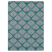 Square Leaf Pattern Blauwgroen Neutraal Klembord (Achterkant)