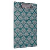 Square Leaf Pattern Blauwgroen Neutraal Klembord (Rechts)