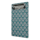 Square Leaf Pattern Blauwgroen Neutraal Mini Klembord (Angled2)