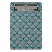 Square Leaf Pattern Blauwgroen Neutraal Mini Klembord (Voorkant)