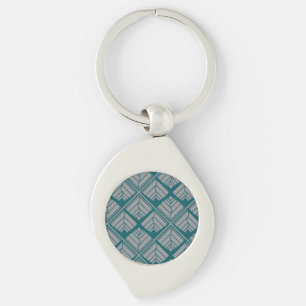 Square Leaf Pattern Blauwgroen Neutraal Sleutelhanger