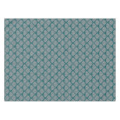 Square Leaf Pattern Blauwgroen Neutraal Tafelkleed (Voorkant (Horizontaal))