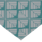 Square Leaf Pattern Blauwgroen Neutraal Tafelkleed (Gekanteld)