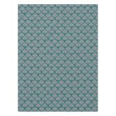 Square Leaf Pattern Blauwgroen Neutraal Tafelkleed (Voorkant)