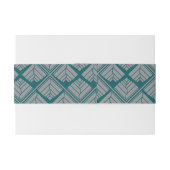 Square Leaf Pattern Blauwgroen Neutraal Uitnodigingen Wikkel (Achterkant Voorbeeld)