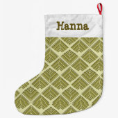 Square Leaf Pattern Gold Limoen Light Grote Kerstsok (Achterkant)