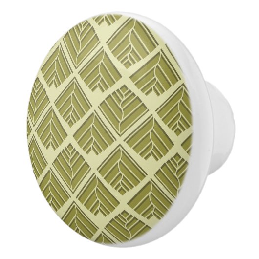 Square Leaf Pattern Gold Limoen Light Keramische Knop (Rechts)