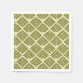 Square Leaf Pattern Gold Limoen Light Servetten (Voorkant)
