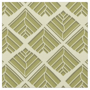 Square Leaf Pattern Gold Limoen Light Stof