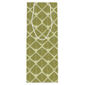 Square Leaf Pattern Gold Limoen Light Wijn Cadeautas (Achterkant)