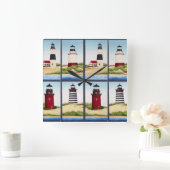 Square Lighthouse Wall Clock Vierkante Klok (Huis)