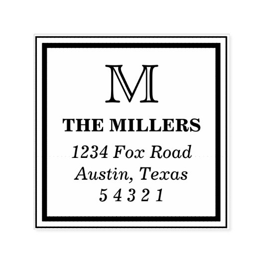 Square Lijst Adresstempel Zelfinktende Stempel (Design)