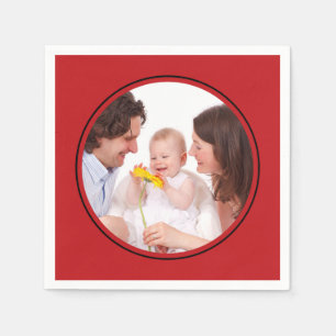 Square Lijst red + uw foto's en ideeën Servetten